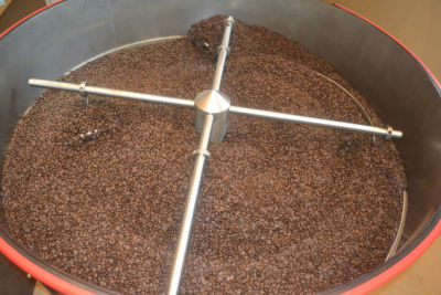 coffee cooling after roasting